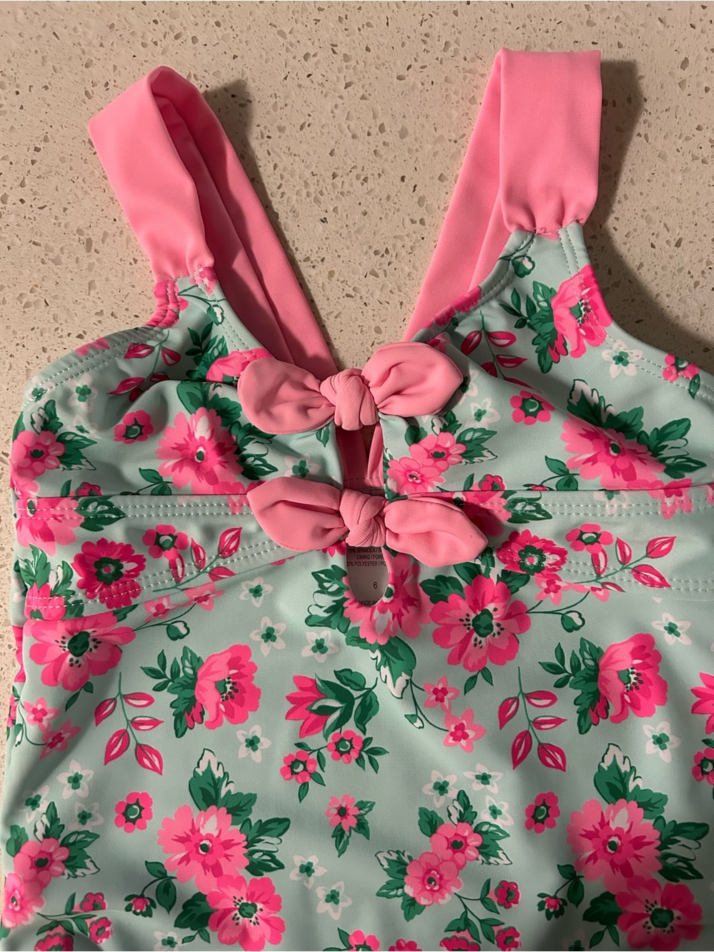 NICOLE MILLER Pink Floral One-Piece Swimsuit Size 6 EUC - Picture 2 of 5